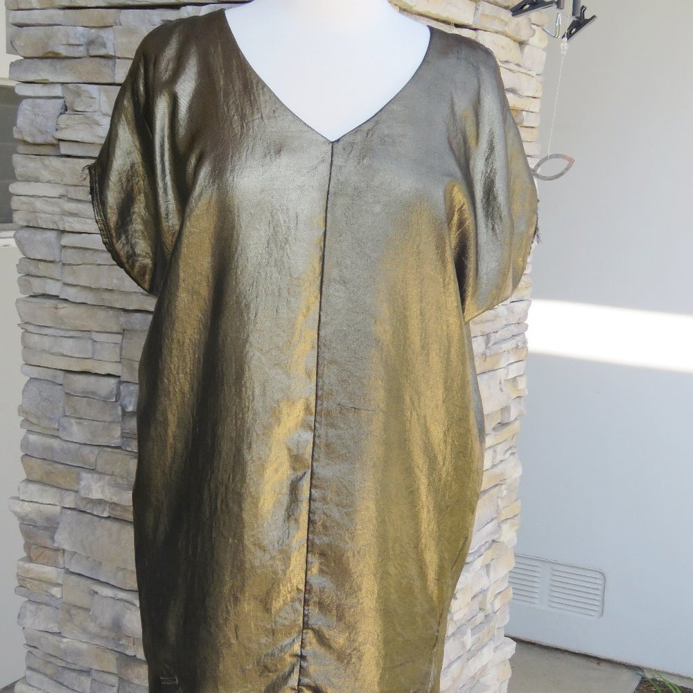 ALL SAINTS SPITALFIELDS Gold CAMILE SHINCO Dress 0